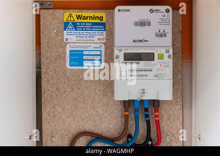 British Gas Landis+Gry E 470 Elektrizität Smart Meter mit EDMI 420 Stockfoto