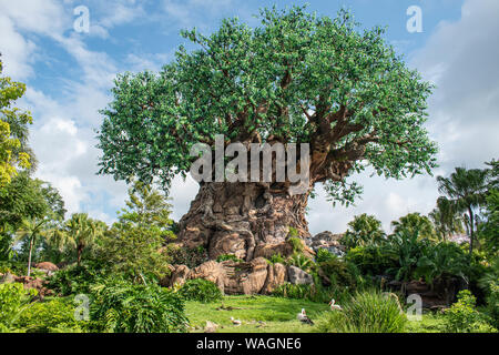Orlando, Florida. August 14, 2019. . Schöne Aussicht der Baum des Lebens an Animal Kingdom in Walt Disney World Area Stockfoto