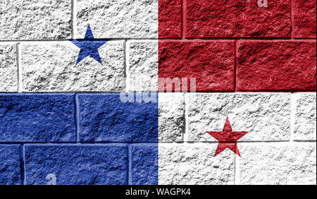 Flagge Panama schließen bis auf ein gerissenes Wand gemalt Stockfoto