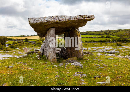 Megalithische portal Grab im vierten Jahrtausend v. Chr. in die Burren Gegend Irlands gebaut Stockfoto