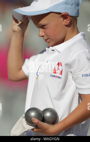 Im Laufe des Monats Juli sind größte Turnier der Welt von Boule Spiel der Provence Marseille Frankreich durchgeführt. Mehr als 12.000 Spieler in Stockfoto