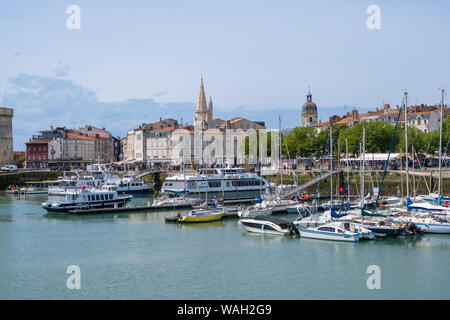 La Rochelle, Frankreich - Mai 07, 2019: Blick auf den Hafen von Vieux Port de La Rochelle in Frankreich Stockfoto