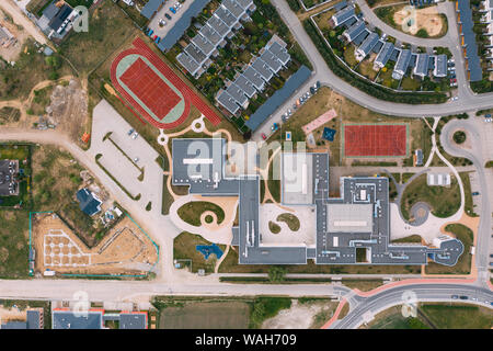 Antenne drone Fotografie eines modernen Suburban Area, Großpolen. Stockfoto