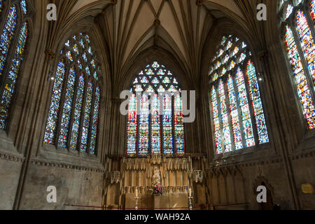 Wells Cathedral Innenraum, Wells, Somerset, England, UK. Stockfoto
