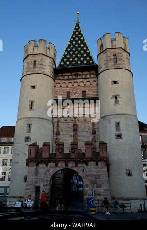 Einen allgemeinen Überblick über das Spalentor Basel (Tor) in der Schweiz Stockfoto