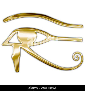 Horus ägyptische Symbol, metallischen Stil Stockfoto