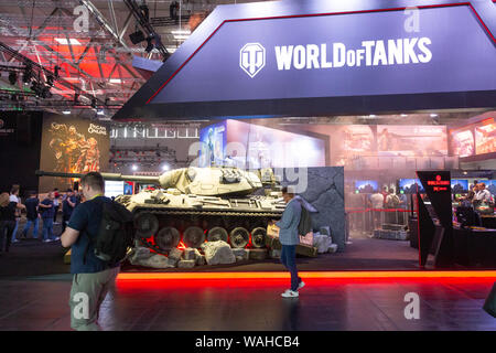 Köln, Deutschland, 20. August 2019 Gamescom: Welt der Tanks. Stockfoto