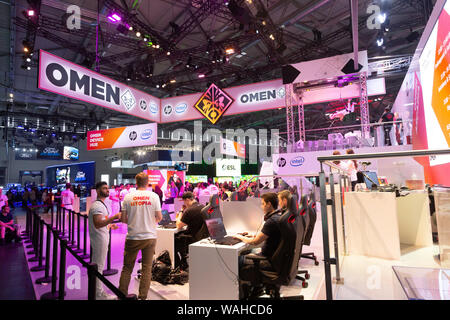 Köln, Deutschland, 20. August 2019 Gamescom: Omen Utopie stand. Stockfoto