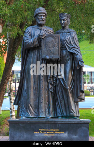 Denkmal für Prinz Peter und Prinzessin Fevronia Murom in Sergiyev Posad, Russland Stockfoto