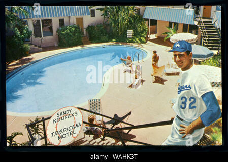 Souvenir Postkarte von der Sandy Koufax Motel in West Hollywood um 1960 s Stockfoto