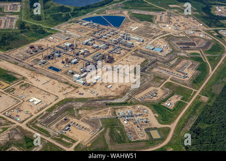 CNOOC (ehemals Nexen) Steam Assisted Gravity Drainage (SAGD) Oil Sands upgrader Projekt am langen See, 40 km südöstlich von Fort McMurray. Stockfoto