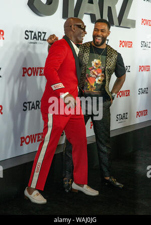 New York, NY - 20. August 2019: Dapper Dan und Omari Hardwick besuchen STARZ Power Season 6 Premiere im Madison Square Garden Stockfoto