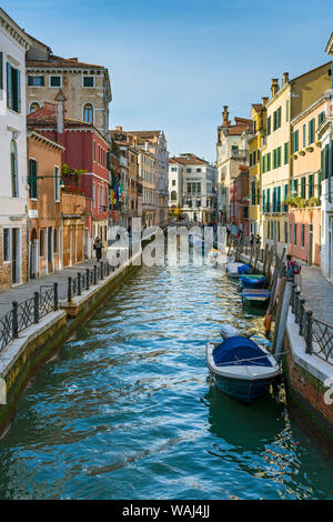 Den Kanal Rio Marin vom Ponte del Cristo Brücke, Venedig, Italien Stockfoto