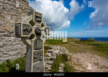 Cap Sizun, Keltische Kreuz am Pointe du Raz, Finistère, Bretagne, Frankreich Stockfoto