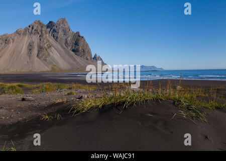 Island, in der Nähe der Viking Cafe Stokksnes Stockfoto