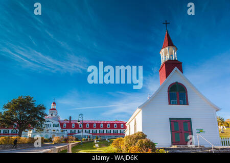 Kanada, Quebec, Tadoussac. Chappelle de Tadoussac, indische Kapelle, erbaut 1747 Stockfoto