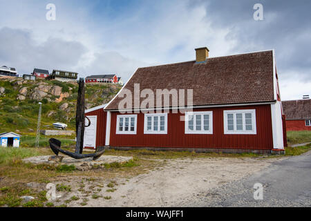 Grönland. Sisimiut. Farbenfrohe Gebäude des Historischen Museums. Stockfoto