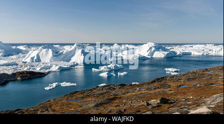 Ilulissat Icefjord Ilulissat Kangerlua kangia oder auch an der Diskobucht genannt. Die icefjord ist als UNESCO-Weltkulturerbe. Stockfoto