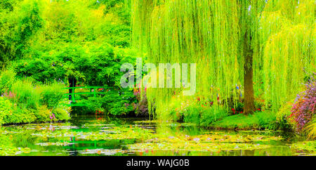 Monets Garten mit dem Japanischen beeinflusst Teich Stockfoto