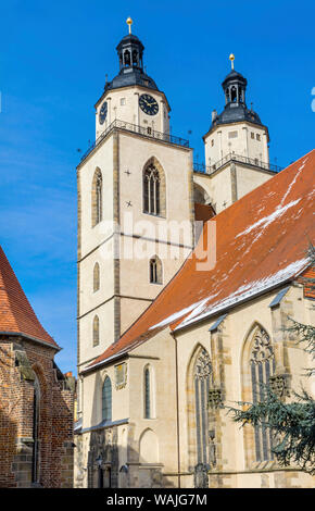 Saint Mary's Church, Lutherstadt Wittenberg, Deutschland. Martin Luther Kirche. Im Jahre 1187 Gegründet und in 1900 renoviert. Stockfoto