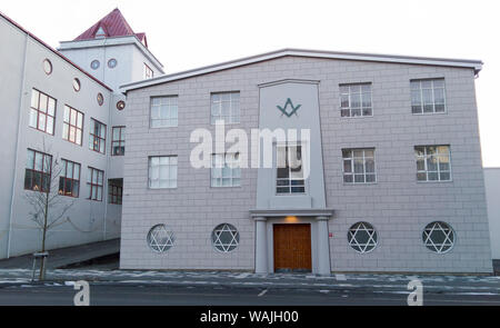 Island, Reykjavik. Masonic Temple mit David stern Windows. Kredit als: Wendy Kaveney/Jaynes Galerie/DanitaDelimont.com Stockfoto