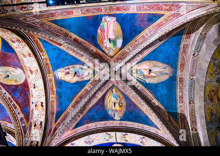 Heiligen Deckenfresko, Kirche Orsanmichele, Florenz, Italien. Gemälde aus dem Jahr 1400 Stockfoto