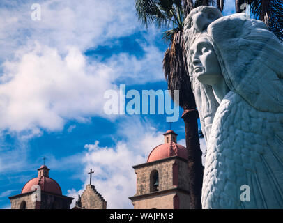 Eine Reise Skulptur von Franz Jansen, Transformation durch die Vergebung, die Mission Santa Barbara, Kalifornien Stockfoto