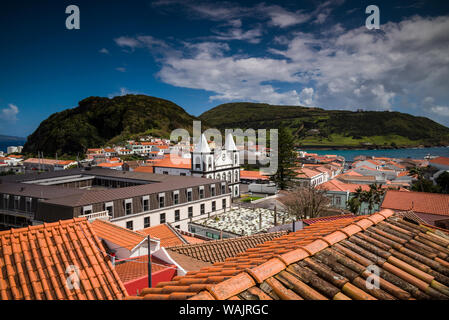 Portugal, Azoren, Insel Faial, Horta. Igreja de Nossa Senhora das angustias Außen Stockfoto