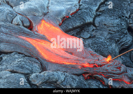 Kilauea Lavastrom in der Nähe der ehemaligen Stadt Kalapana, Big Island, Hawaii, USA Stockfoto