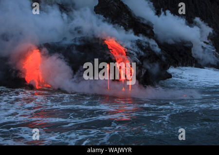 Kilauea Lavastrom in der Nähe der ehemaligen Stadt Kalapana, Big Island, Hawaii, USA Stockfoto