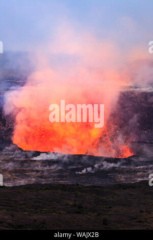 Kilauea übersehen in der Nähe von Jagger Museum, Anzeigen einer der aktivsten Vulkane der Welt, Hawaii Volcanoes National Park, Big Island, Hawaii, USA Stockfoto