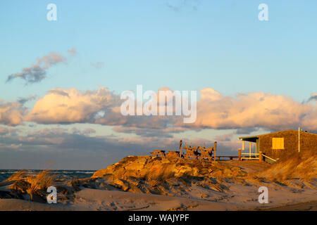 Winter Sonnenuntergang auf Chapin Strand, Dennis, Cape Cod, Massachusetts, USA. Stockfoto