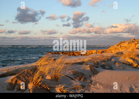 Winter Sonnenuntergang auf Chapin Strand, Dennis, Cape Cod, Massachusetts, USA. Stockfoto