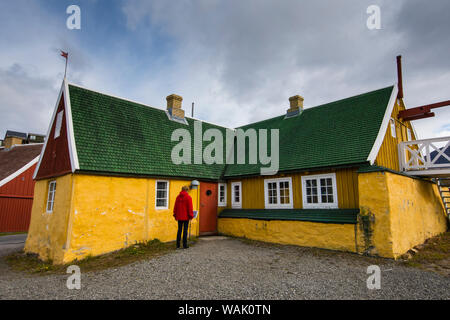 Grönland Sisimiut. Farbenfrohe Gebäude im historischen Museum. Stockfoto