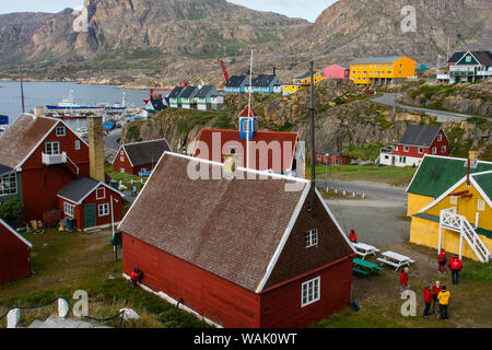 Grönland Sisimiut. Museum der Geschichte von oben. Stockfoto