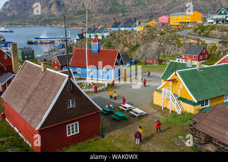 Grönland Sisimiut. Museum der Geschichte von oben. Stockfoto