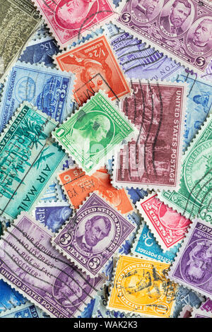 USA. Vintage US Briefmarken close-up. Credit: Don Paulson/Jaynes Galerie/DanitaDelimont.com Stockfoto