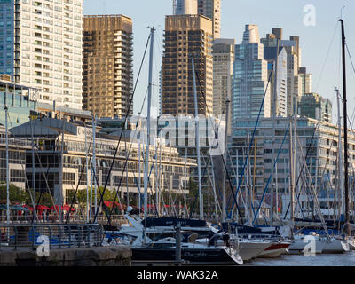 Blick Richtung Microcentro. Puerto Madero, das moderne Leben Viertel um den alten Hafen von Buenos Aires. Südamerika, Buenos Aires, Argentinien. Stockfoto