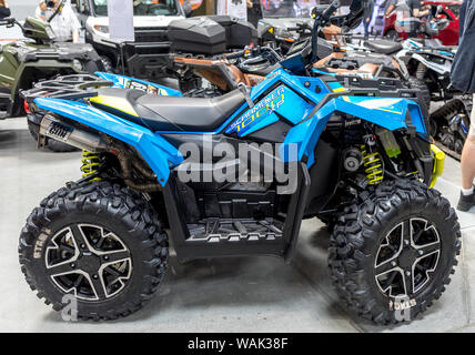 Krakau, Polen - 18. Mai 2019: Polaris quad angezeigt bei Moto Show in Krakau in Polen. Aussteller präsentieren die interessantesten Aspekte der Automobilindustrie i Stockfoto