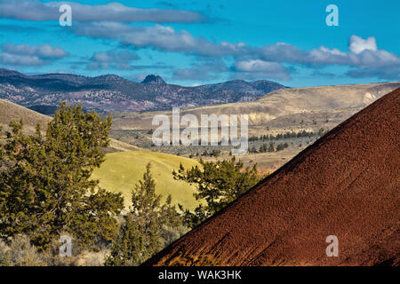 Ansicht der gemalten Cove Trail, Painted Hills, John Day Fossil Beds, Mitchell, Oregon, USA. Stockfoto