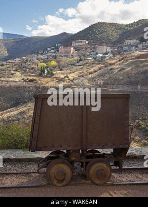 USA, Arizona, Jerome, Jerome State Historic Park. Der kupferbergbau Geschichte der Region gewidmet, alte Erzfrachtschiff Stockfoto