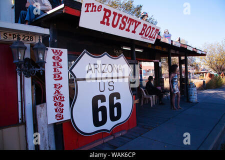 Seligman auf der Route 66 in Arizona Stockfoto