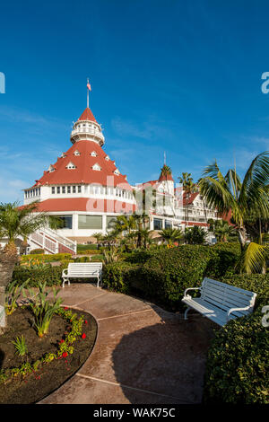 Hotel Del Coronado Kalifornien historischer Grenzstein Nr. 844, San Diego, Kalifornien. Stockfoto