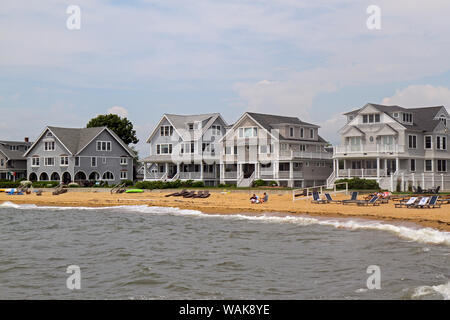 Beachfront Häuser in Madison, Connecticut, USA Stockfoto