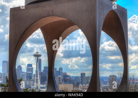 Blick auf Seattle vom Kerry Park, Queen Anne Hill, Washington State, USA. (Redaktionelle nur verwenden) Stockfoto