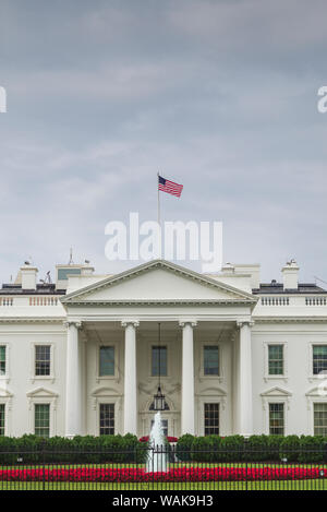 USA, Washington, D.C. Das Weiße Haus, Ansicht von Lafayette Park Stockfoto