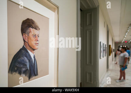 USA, Washington D.C. Reynolds Mitte für amerikanische Kunst, National Portrait Gallery, Porträt von Präsident John F. Kennedy von Shirley Seltzer Cooper (Editorial nur verwenden) Stockfoto