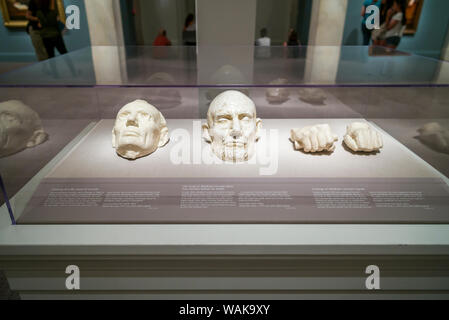 USA, Washington D.C. Reynolds Mitte für amerikanische Kunst, National Portrait Gallery, leben Masken von Präsident Abraham Lincoln (Editorial nur verwenden) Stockfoto