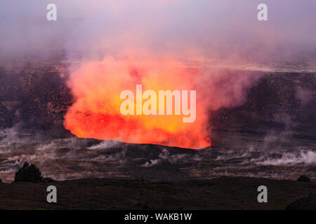 Kilauea übersehen in der Nähe von Jagger Museum, Anzeigen einer der aktivsten Vulkane der Welt, Hawaii Volcanoes National Park, Big Island, Hawaii, USA Stockfoto