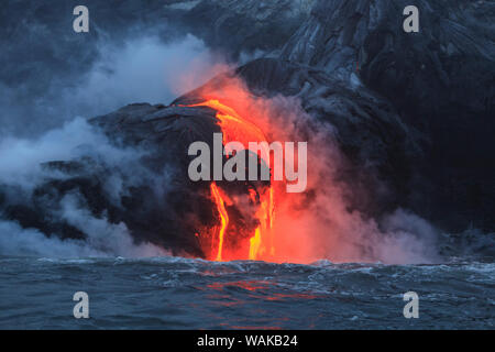 Kilauea Lavastrom in der Nähe der ehemaligen Stadt Kalapana, Big Island, Hawaii, USA Stockfoto